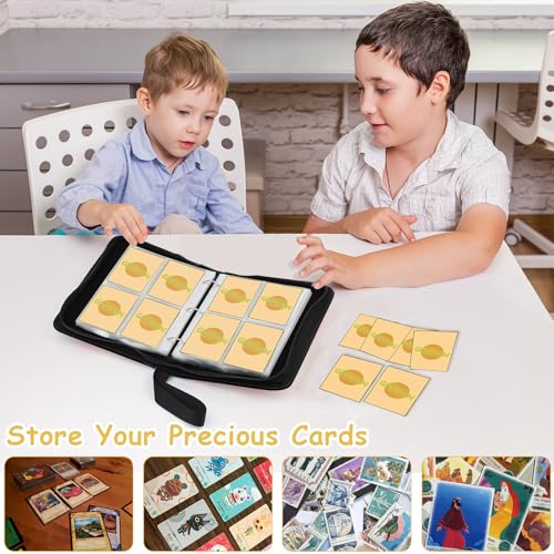 4 Pocket Card Binder - Premium Zip Trading Card Album, 400 Cards - Purple