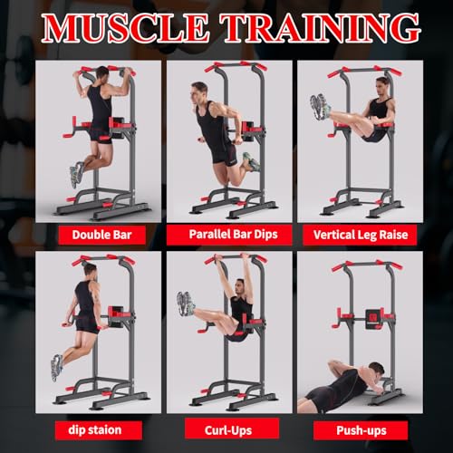 Heavy-Duty Power Tower Pull Up Bar Station for Home Gym