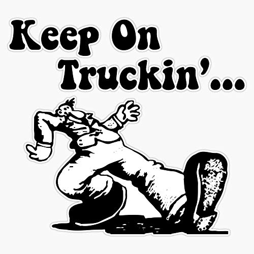 Keep On Truckin Bumper Sticker - 5-Inch Weatherproof Vinyl Decal