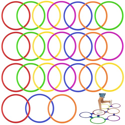 15 Inch Agility Rings - 24 Pack Speed Training Hoops for Soccer & Exercise