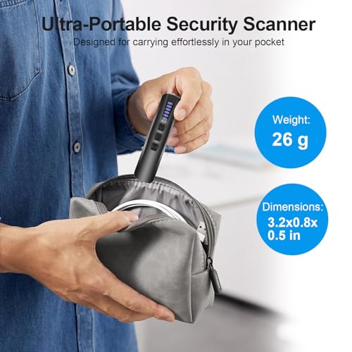 ZHENHAN Hidden Camera Detectors,Anti Spy Detector,Bug Detectors,GPS Tracker Detector,Portable Bug Detector,Hotels,Travel,Home,Office (Black)