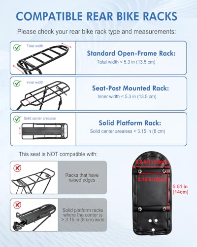 Kids Bike Seat with Backrest and Safety Armrests - 12.6"x6"