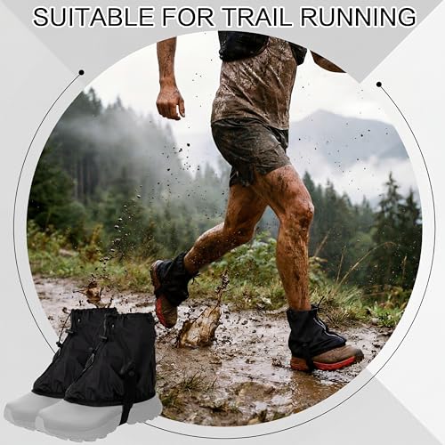 Ultralight Ankle Gaiters - Waterproof Trail Shoe Guards (2 Pairs)