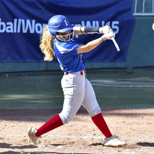 Baseball Socks and Belt Combo Set - Red, Medium Size