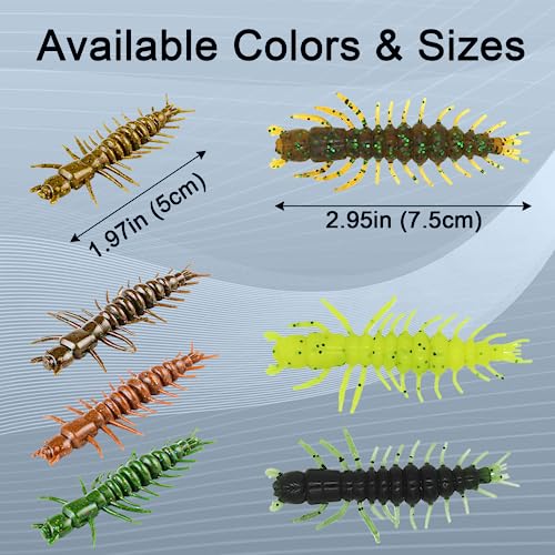 Hellgrammite Fishing Lures - 12PCS Dark Olive Green 3 Inch