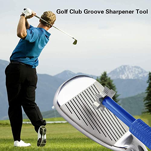 Golf Groove Sharpener Tool for U & V-Grooves - Blue