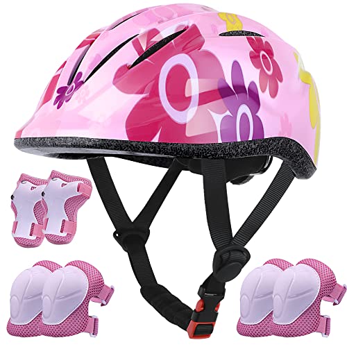 Pink Kids Helmet and Protective Gear Set for Ages 3-8 - Adjustable & Durable Safety Equipment