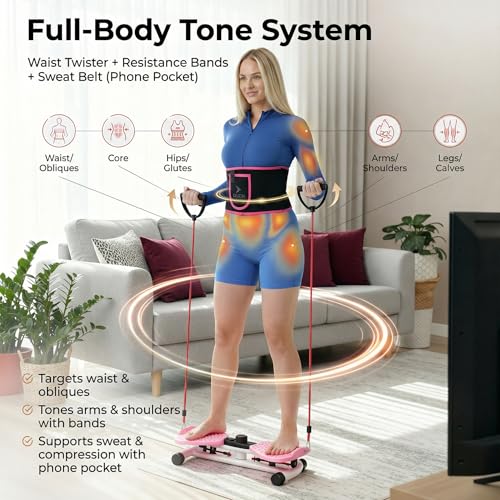 Waist Twister Exercise Machine with Digital Counter & Resistance Bands