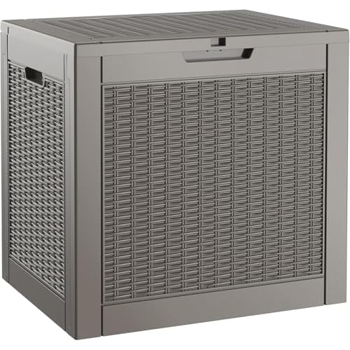 NUNU LAB Outdoor Storage Box 31 Gallon,Waterproof Indoor Outside Deck Boxes,Backyard Storage Bin for Package Delivery,Garden Tools,Patio Cushions,Pool Accessories,Storage Bench Lockable Lid,Tool Box