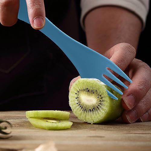3-in-1 Utility Spork Set - Spoon, Fork & Knife - 8 Pack Blue