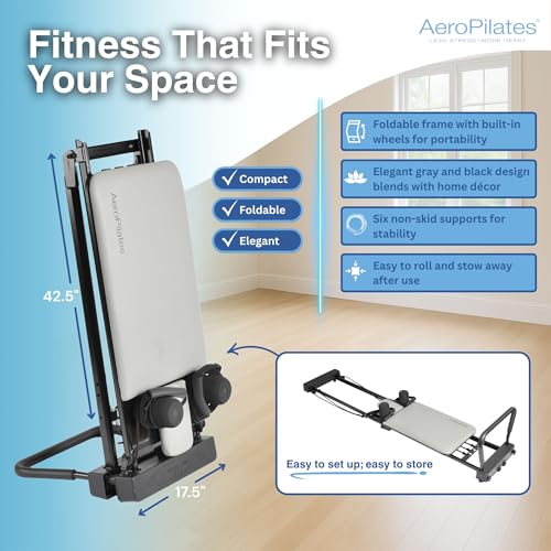 AeroPilates Reformer with Oak Wood Base - Standard Gray