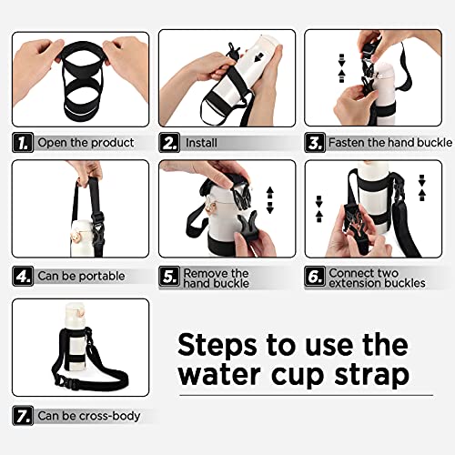 Universal Water Bottle Holder Sling with Carabiner - Fits 12-40 oz Bottles