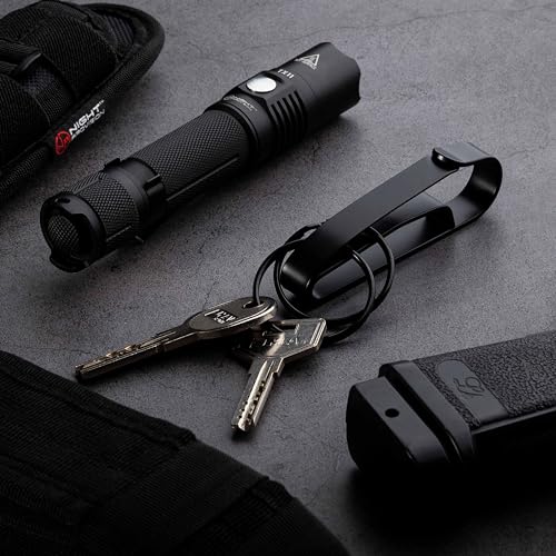 Tactical Key Ring Holder for Duty Belts - Black, Quick Release Clip