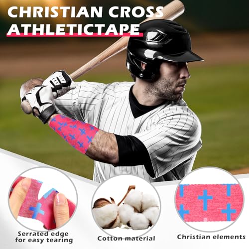 Athletic Tape 2" x 23 ft Cotton Cross - Rose Red