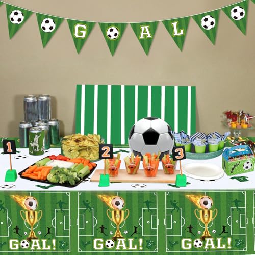 Soccer Party Tablecloths - 4 Pack Disposable Table Covers 51'' x 86''
