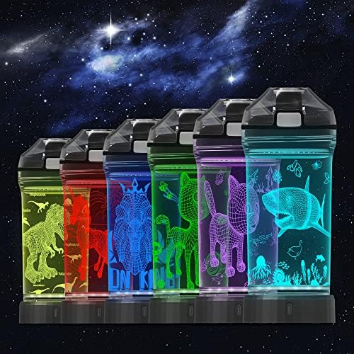 Anywin LED Light Up Water Bottle for Kids 14oz BPA-Free Shark Design
