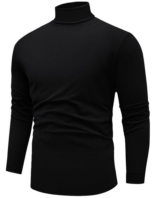 Sailwind Men's Long Sleeve Thermal Pullover Sweater Mens Turtleneck Long Sleeve Shirts Black