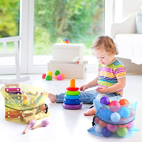 KUUQA 10 Pack Colorful Mesh Drawstring Bags 13x15.5 Inches