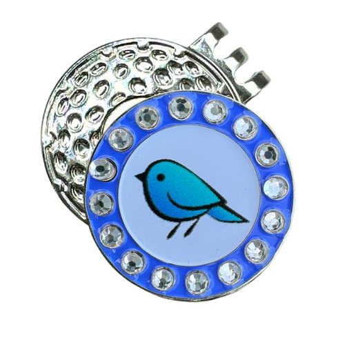 Bling Golf Ball Marker Hat Clip | Magnetic Ball Marker for Women | Stylish Golf Hat Clip Ball Marker for Female Golfers Fun Gift Idea with Strong Magnet for Hat, Visor, Golf Accessories (Birdie)