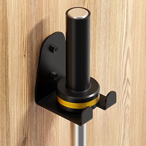 Barbell Wall Mount Rack - Vertical Hanger for 33mm Bars - Black 1 Hook