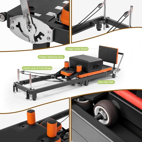 Foldable Pilates Reformer Machine for Home & Gym - 500 LBS Capacity