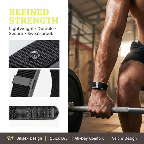 Nylon Replacement Strap for Hume Band - Black Adjustable Sport Wristband