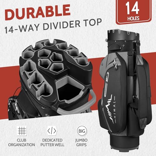 Golf Cart Bag Pro with Full-Length Dividers - Gray