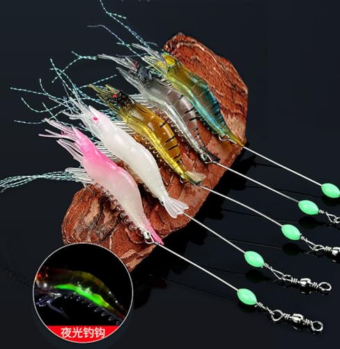 Soft Shrimp Fishing Lures Set - 5 Pieces for Freshwater & Saltwater