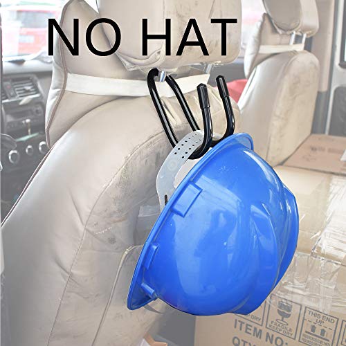YYST Flexible Over The Seat Hard Hat Rack Holder Back Seat Hanger Headrest Hanger Headrest Hook (Black X 2 Pack)