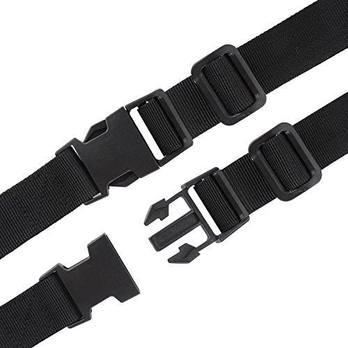 Heavy Duty Luggage Strap - 48 Inch Utility Straps, 2 Pack - Black
