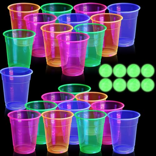 Glow in the Dark Cups and Balls Set - 32 Pcs Multicolor