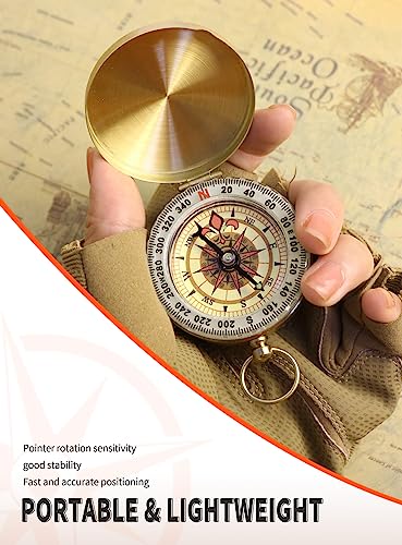 Waterproof Brass Compass for Hiking & Survival - Large Dial