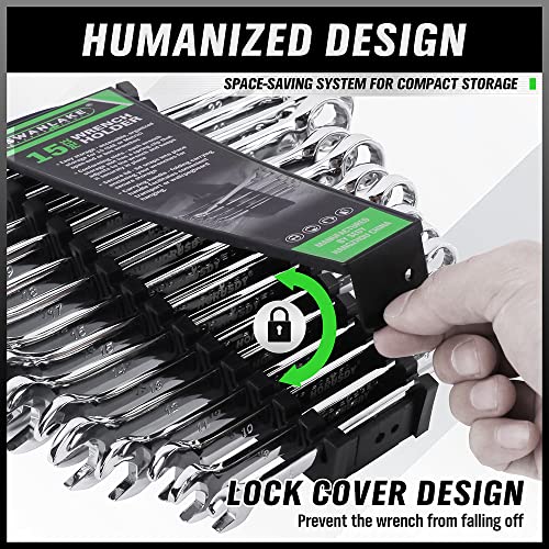 SWANLAKE Wrench Organizer Set, 30-Piece Wrenches Holder Set Includes Metric & SAE Wrench (30PCS WRENCH HOLDER)