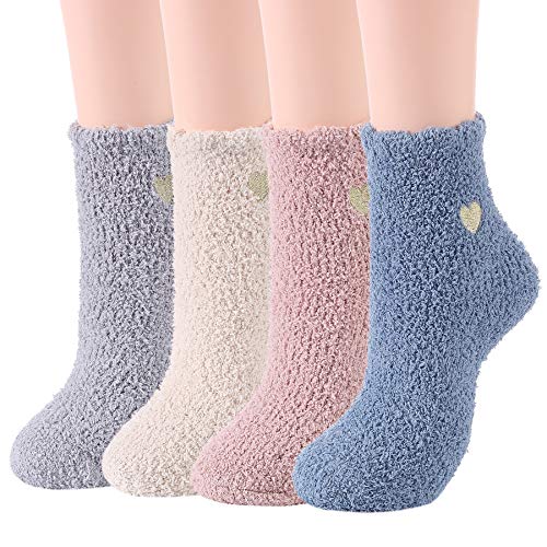 Cozy Fluffy Non-Slip Fuzzy Socks for Women - One Size / Grey