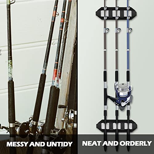 Sratte 4 Pcs Horizontal Rod Holders for Boat Mounts 7.8 Inch Black/Gray