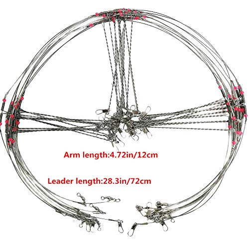 Fishing Wire Leaders for Bottom Rigs: 10pcs 1/2/3 Arm Saltwater