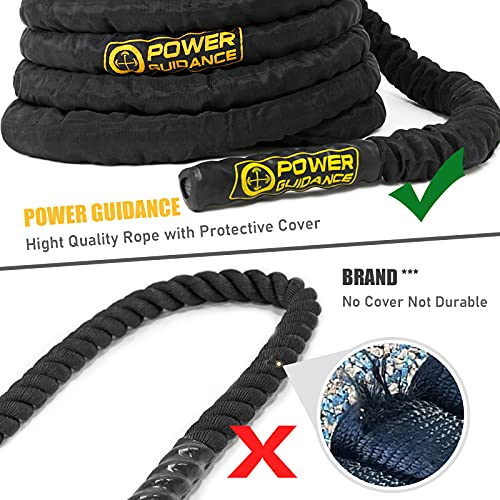Battle Rope 1.5 Inch x 30 Ft with Anchor - Durable Poly Dacron