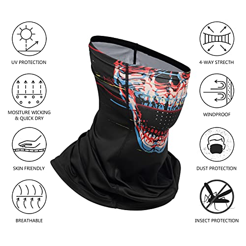Breathable UPF 50+ Neck Gaiter - Quick Dry Face Mask - Skull