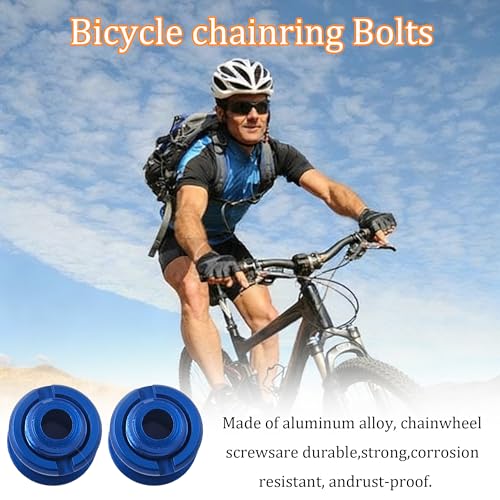 Blue Chainring Bolts - 5pcs 7075 Aluminum with Tool