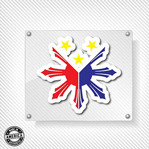 Philippines Flag Vinyl Decal Sticker for Car Window and Laptop - 4 x 4.4 In