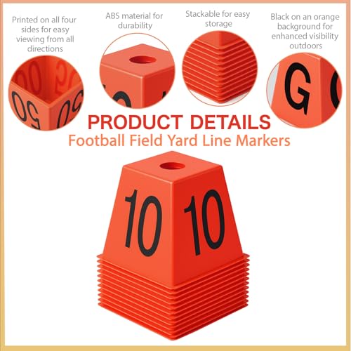 11 Pcs High Visibility Football Field Yard Line Markers Set