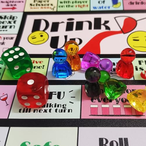 Drinking Board Game for Adults - Leather Mat, Multicolor - 2-8 Players
