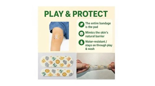 Hydrocolloid Bandage Kids | 3X Faster Healing | Reduces Scarring | Protects Against Germs | Waterproof | 100% Active Surface | Flexible Protection & Wound Care | 20 Pcs