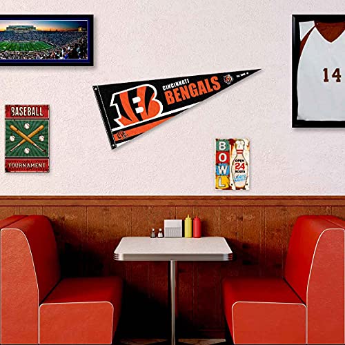 Cincinnati Bengals Pennant Banner Wall Decor with Adhesive Tacks - Officially Licensed Sports Fan Gift