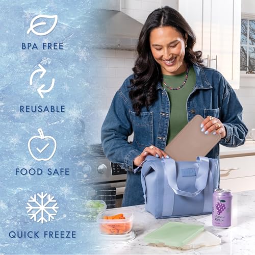 XL Slim Ice Packs - Quick Freeze Reusable 4 Pack - Multi Pastel