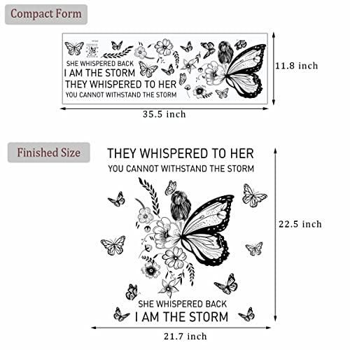 Inspirational Quote Wall Decal - Flower Vine & Butterfly Vinyl Wall Art
