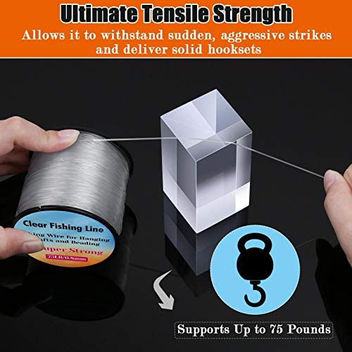 0.8mm Heavy Duty Clear Fishing Line - 656ft Nylon Wire