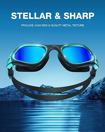 ZIONOR A8 Polarized Mirror Blue Swim Goggles - Anti-Fog, Unisex