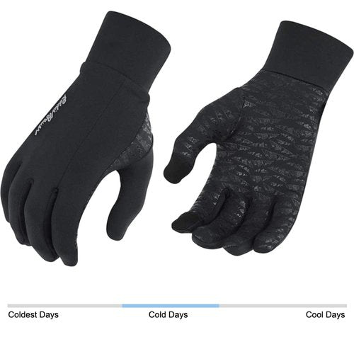 Eddie Bauer Touchscreen Warm Running Glove Liners, Standard Men's and Women's Cool Weather Gloves, Dark Grey, Large