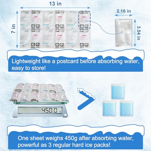 Dry Ice Packs for Shipping - 8 Sheets with 12 Cells Each